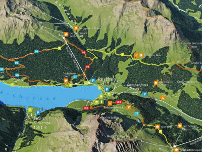 Trailmap 3 Länder Trails Nauders - ein Bikepark in Tirol