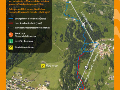 Trailmap Biketrail Burgwald - ein Bikepark in Vorarlberg