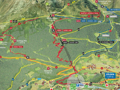 Trailmap Singletrails Sölden - ein Bikepark in Tirol
